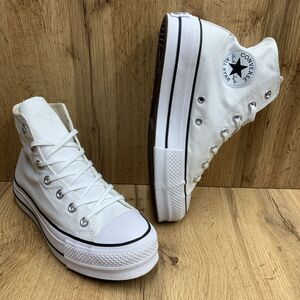 Converse Chuck Taylor All Star Lift Platform High Top Sneakers White Womens 8